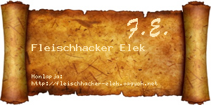 Fleischhacker Elek névjegykártya